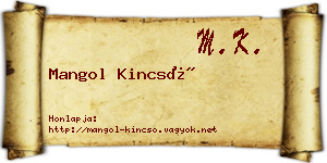 Mangol Kincső névjegykártya